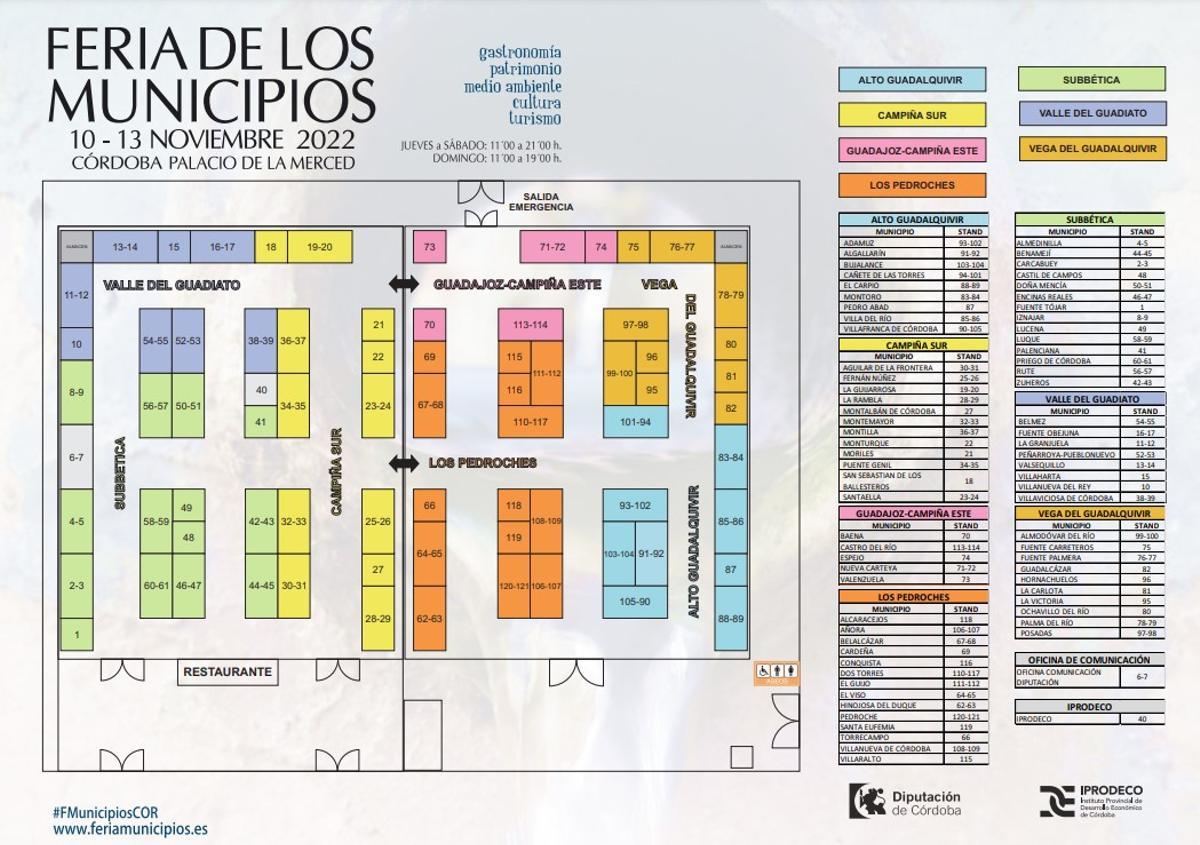 Plano de la Feria de los Municipios de Córdoba