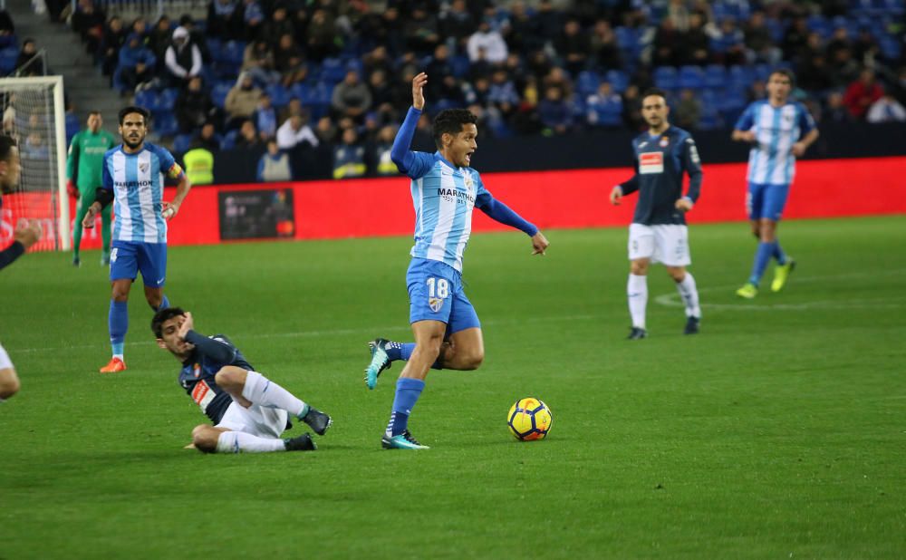 El conjunto blanquiazul comienza el año 2018 perdiendo en La Rosaleda ante el conjunto españolista con un solitario tanto de Sergi Darder al poco de iniciarse el encuentro