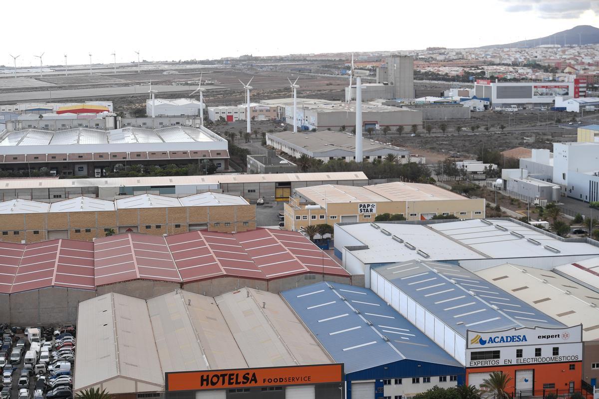 Vista aérea del Polígono Industrial de Arinaga.