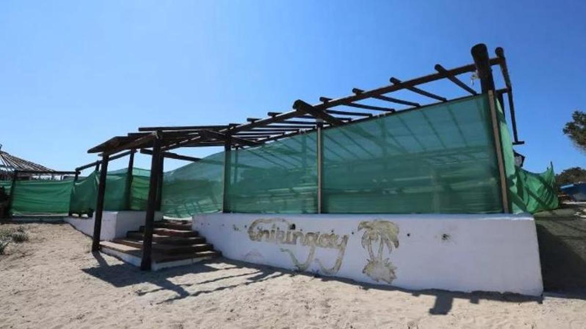 Una imagen del Chiringay cuando fueron paralizadas las obras el pasado mes de marzo.