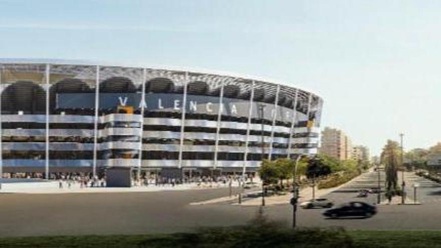 Una imagen del nuevo proyecto del estadio presentado por el Valencia