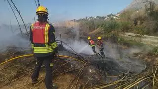 Nuevo incendio en Xàbia: arde un cañaveral del río Gorgos