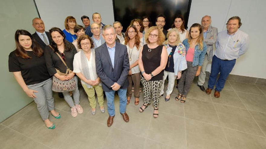 Varios redactores del Primer Plan de Salud de Canarias, este jueves.