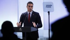 GRAF7597. MADRID, 31/08/2020.- El presidente del Gobierno, Pedro Sánchez, durante la conferencia España puede. Recuperación, Transformación, Resiliencia, que pronunció hoy en La Casa de América en la que hace un llamamiento a la unidad para afrontar la reconstrucción del país ante la crisis provocada por la pandemia del coronavirus, en un acto al que ha invitado a representantes del mundo económico, social y cultural. EFE/ Mariscal pool