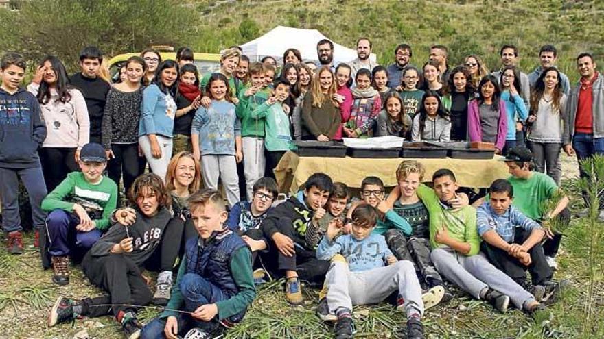 Comarca de Llevant 400 alumnos en una jornada de reforestación