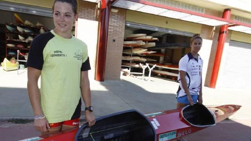 Laura Pedruelo y Eva Barrios el día que presentaron su alianza para formar un K-2 femenino zamorano.