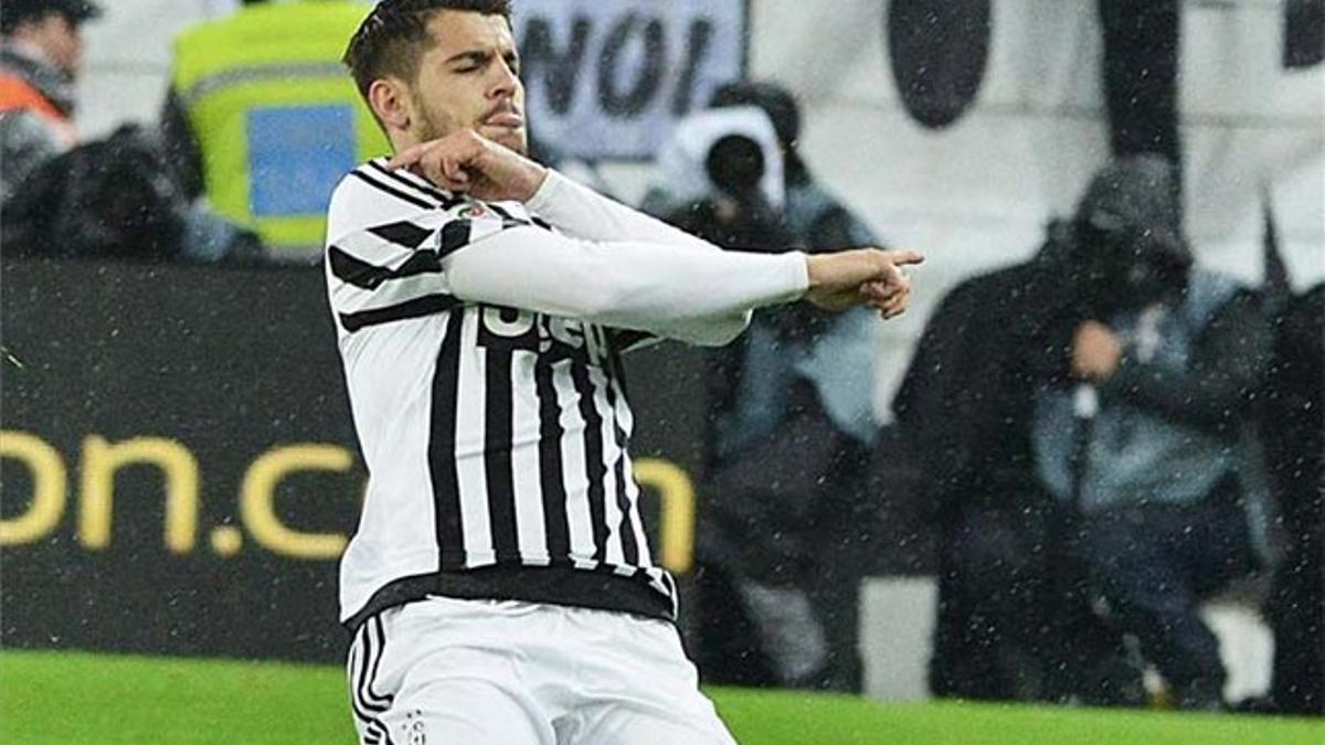 Morata, celebrando su gol de penalti