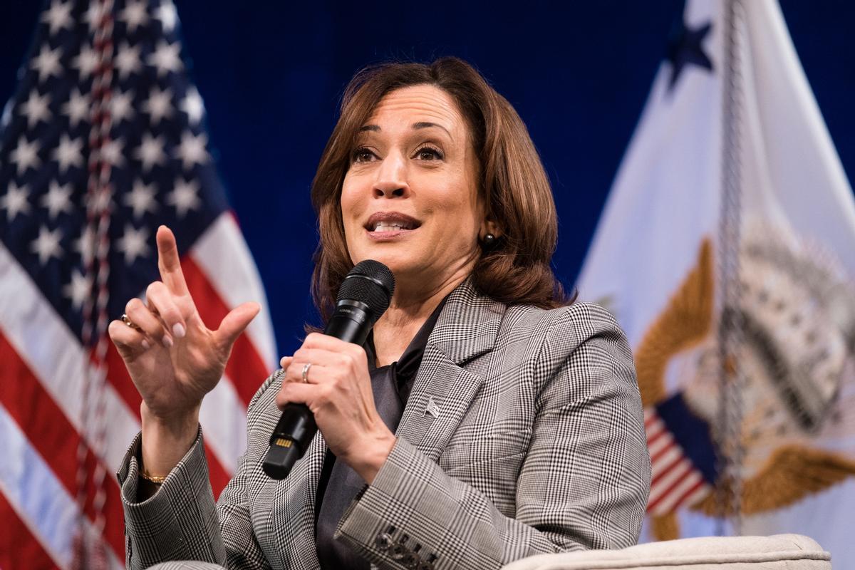 La vicepresidenta de Estados Unidos, Kamala Harris. EFE/EPA/Cornell Watson/Pool