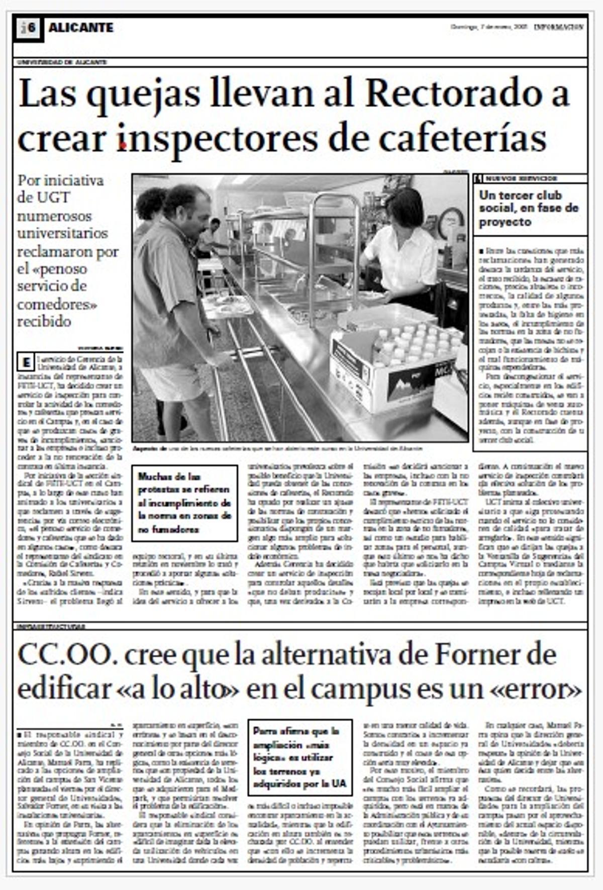 Página de INFORMACIÓN en la que se informaba de la iniciativa.