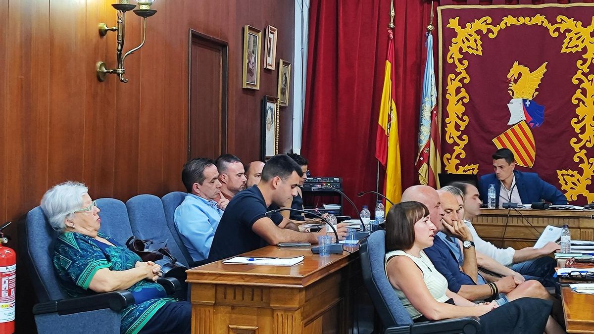Momento de la intervención en el pleno del concejal de Vox, Juan Francisco Calvo.