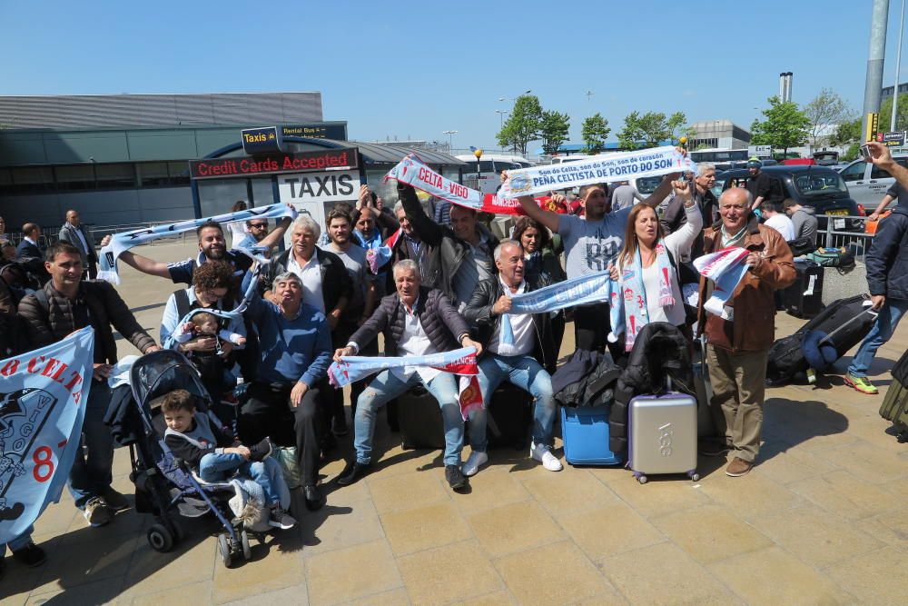 Llegada del Celta al aeropuerto de Manchester