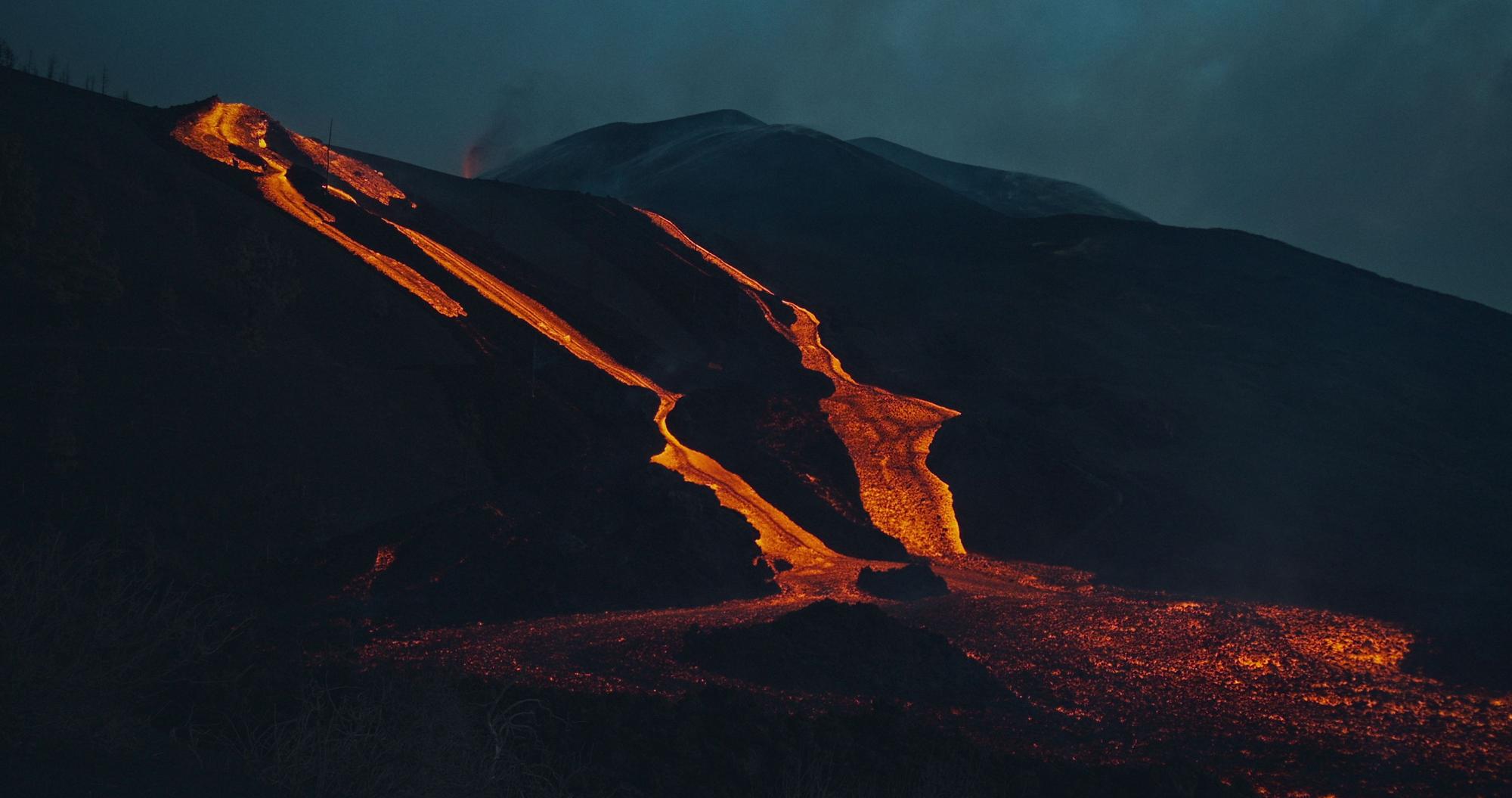 En imágenes: Grabación del documental sobre el volcán de La Palma