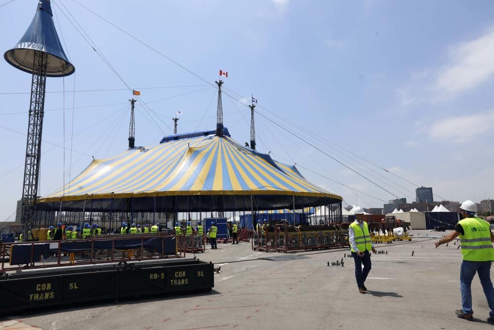 El Cirque du Soleil levanta la Gran Carpa que acogerá el espectáculo ''Kooza''