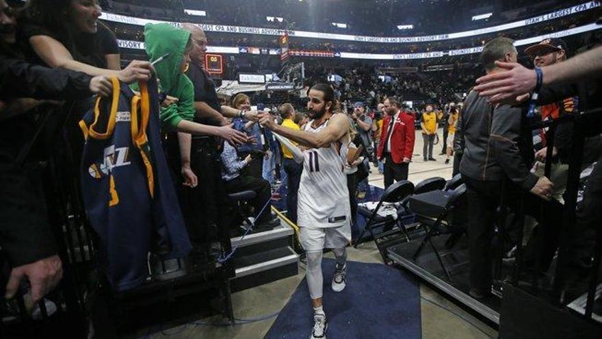 Ricky Rubio se regala una exhibición en su vuelta a Utah