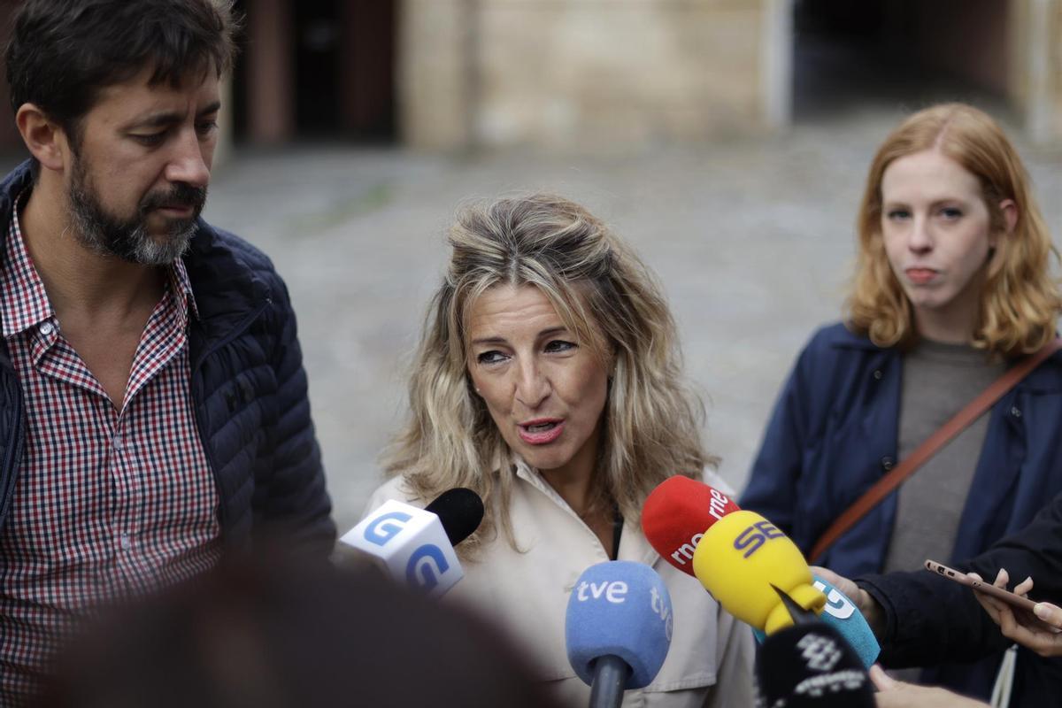 Yolanda Díaz, Antón Gómez Reino y Lilith Verstrynge