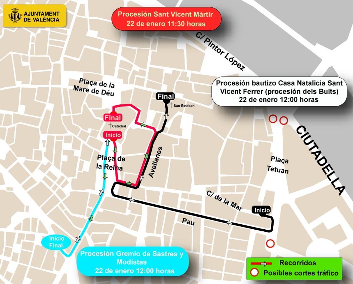 Cortes al tráfico este jueves 22 de enero