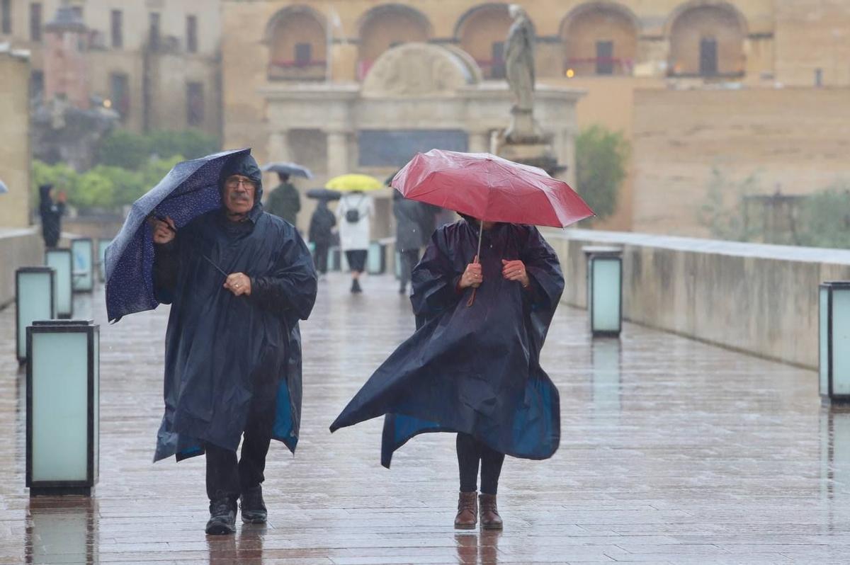 Día de viento y lluvia en Córdoba, en una imagen de archivo.