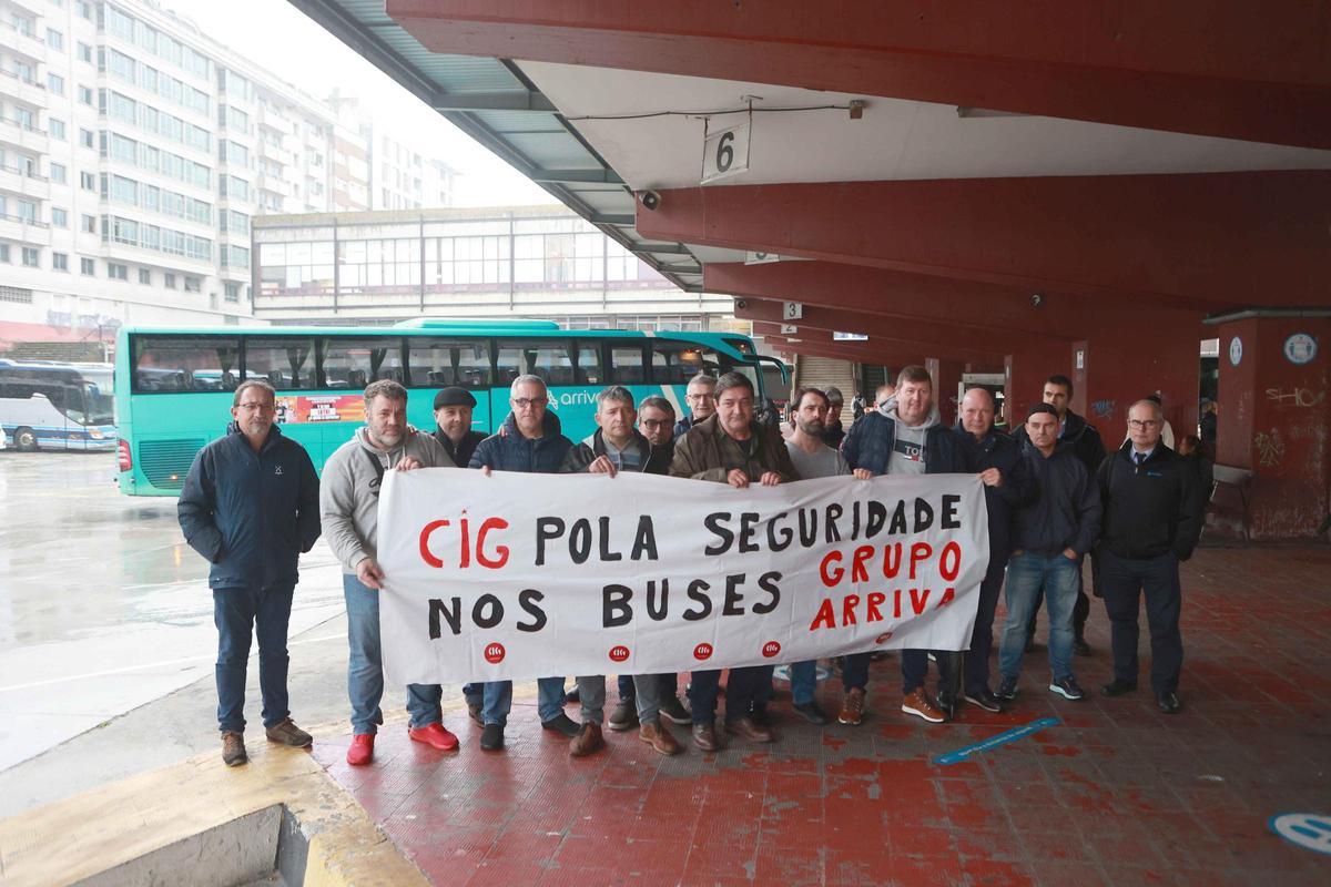 Protesta de trabajadores de Arriva en A Coruña Protesta de trabajadores de Arriva en A Coruña