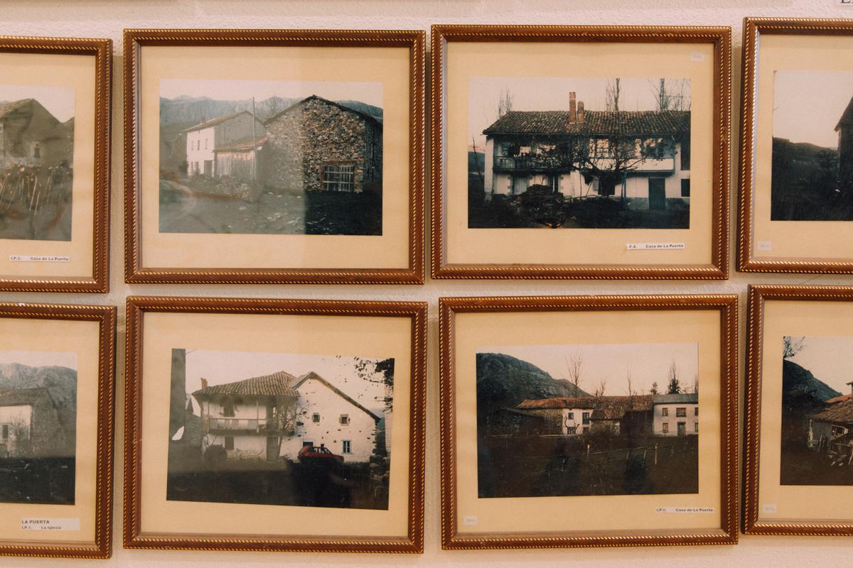 Fotografías de las casas derribadas de Riaño que todavía se conservan en el museo etnográfico.