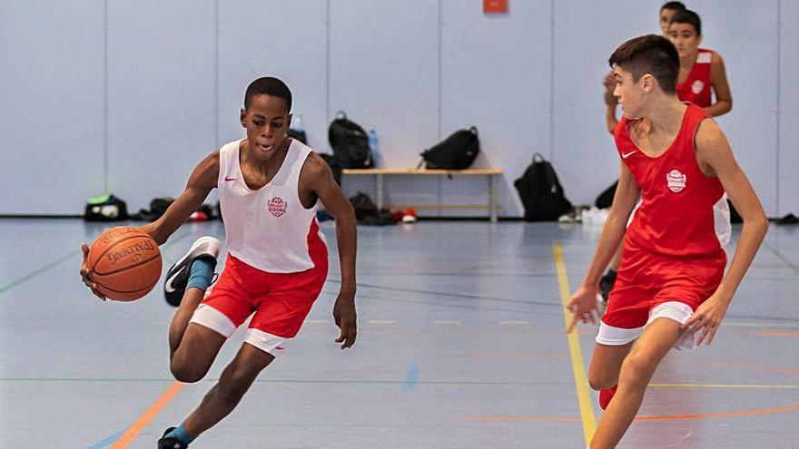 L&#039;equip U14 del Bàsquet Girona
en un entrenament a Montfalgars.