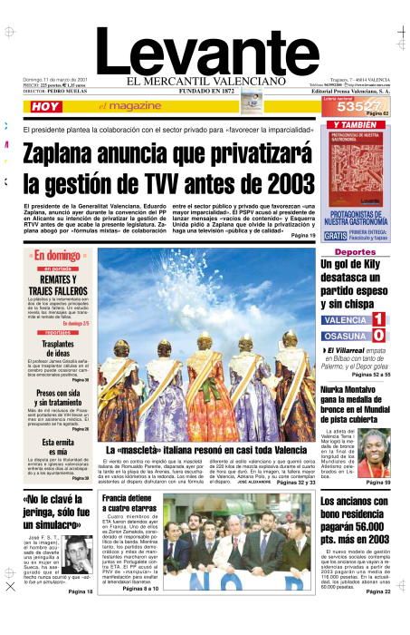 Las portadas de Zaplana