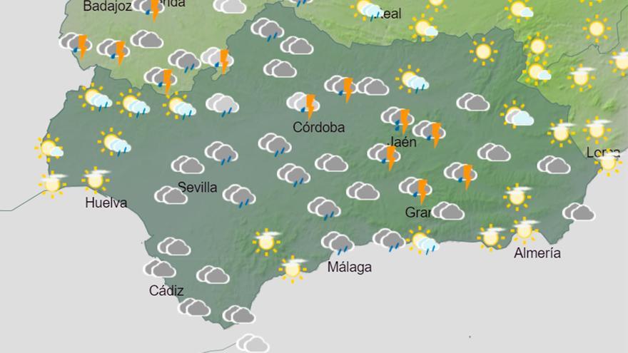 Una DANA trae lluvias y tormentas a Andalucía este sábado según Aemet