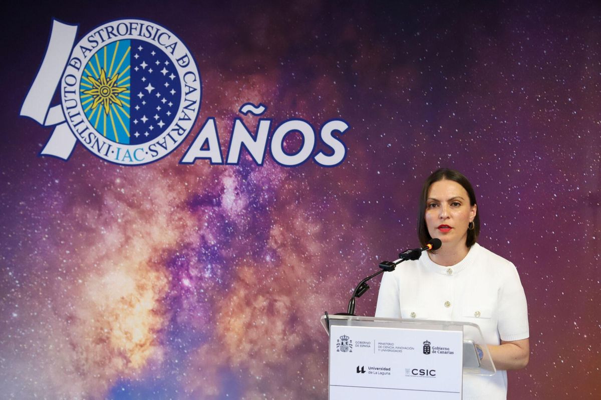 La consejera de Ciencia e Innovación del Gobierno de Canarias, Migdalia Machín, este miércoles en el consejo rector del Instituto Astrofísico de Canarias en Breña Baja (La Palma)