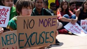 Protesta infantil en Nueva Delhi en el marco de los Fridays for Future, en marzo de este año.