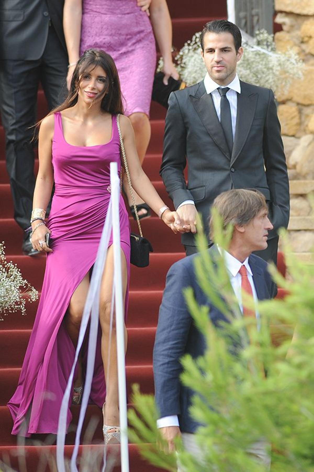 Daniella Semaan y Cesc Fabregas en la boda de Andrés Iniesta