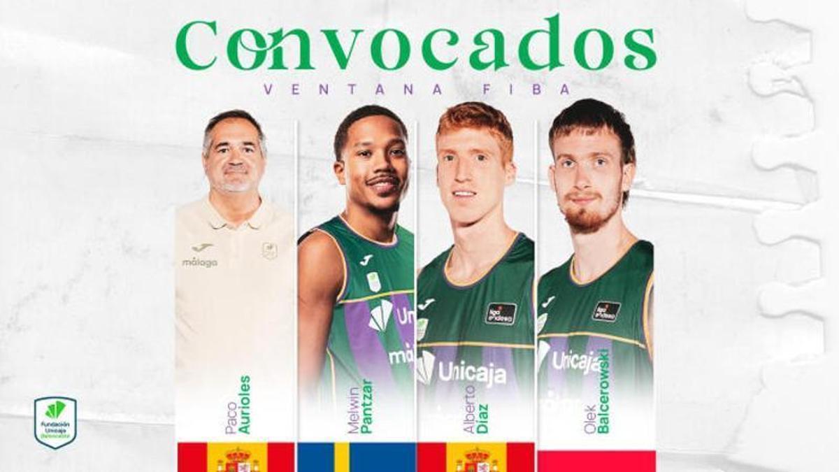 Tres jugadores y un técnico representarán al Unicaja en la tercera Ventana FIBA.