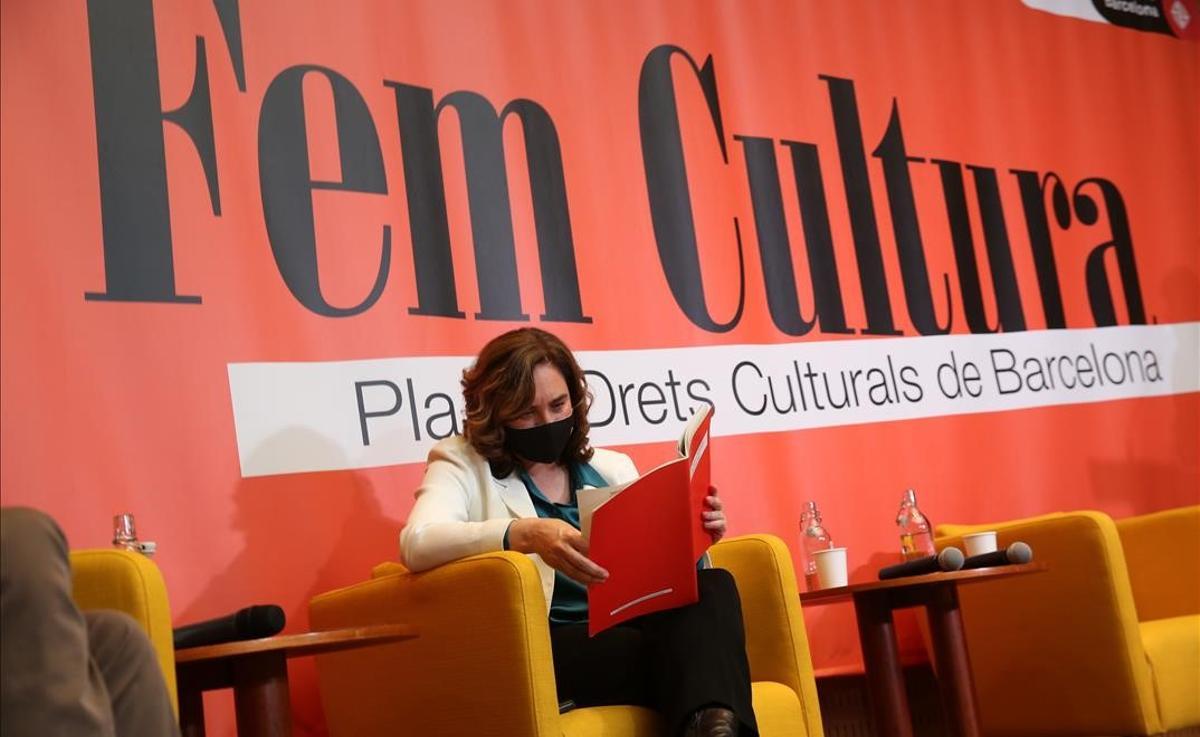 Ada Colau, en la presentación del plan Fem Cultura.