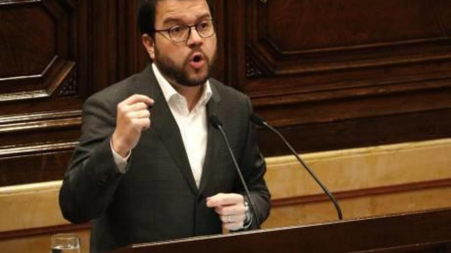 El vicepresident Pere Aragonès intervé al Parlament