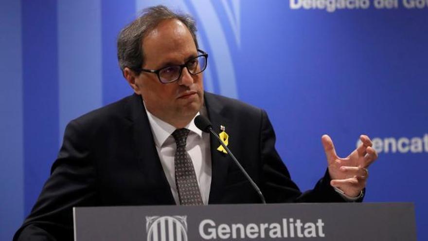 Quim Torra, tras reunirse con Sánchez: "Cualquier solución pasa por el derecho a la autodeterminación"