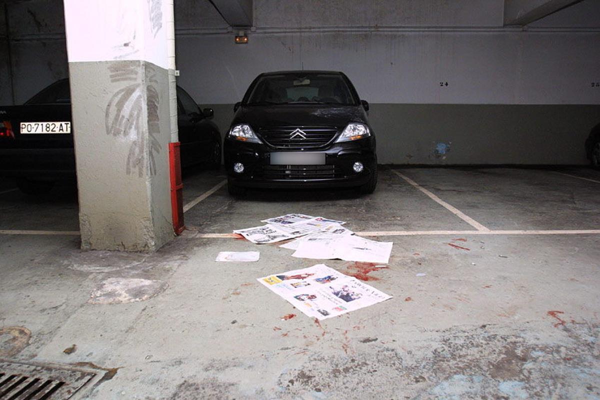 El garaje donde se produjo el asesinato a tiros a Manuel Salgado.