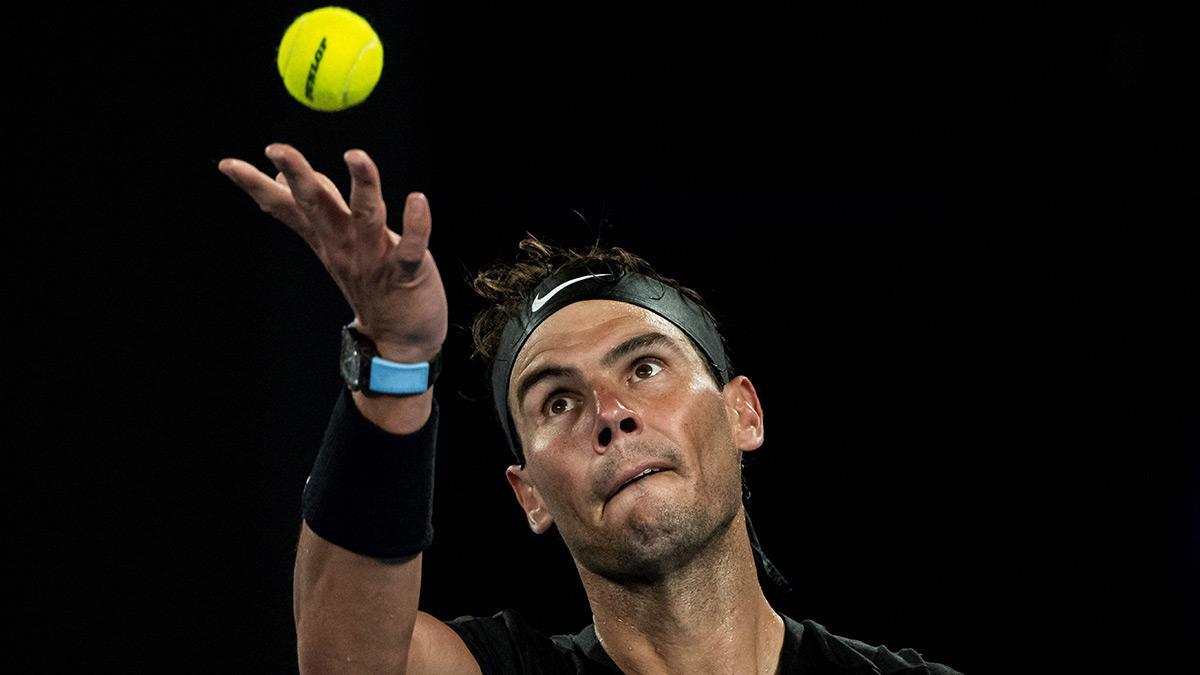 Nadal, durante su partido ante Cressy