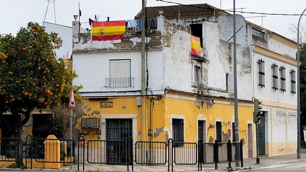 Vivienda en la que se aloja un grupo de migrantes temporeros en Palma del Río.