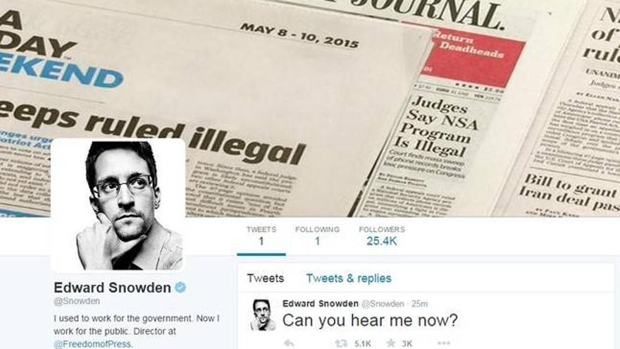 Edward Snowden abre una cuenta en Twitter y solo sigue a la NSA