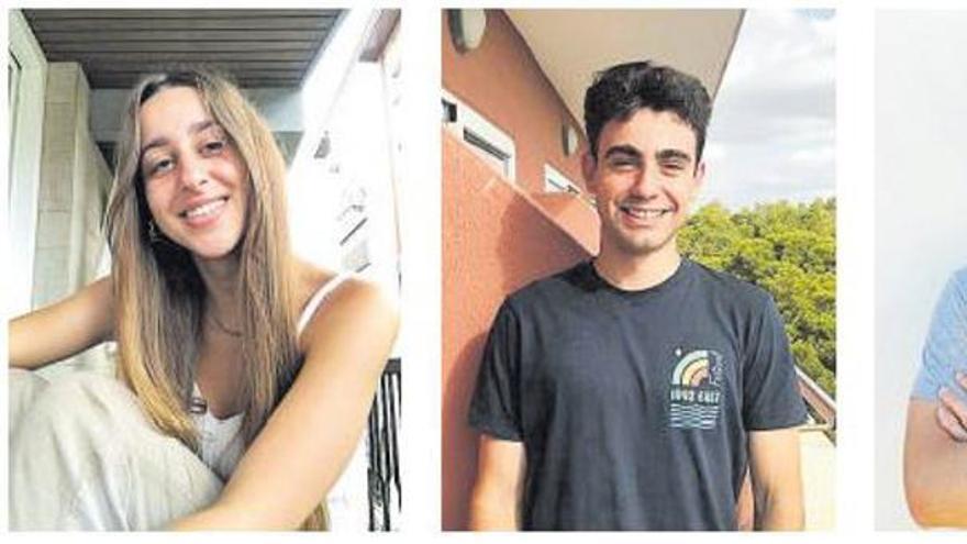 Maria Cristina Guasch Cardona, Sergi Minchiotti Marí y Joan Olives Vidal, los ibicencos que copan las mejores notas en selectividad de Baleares.