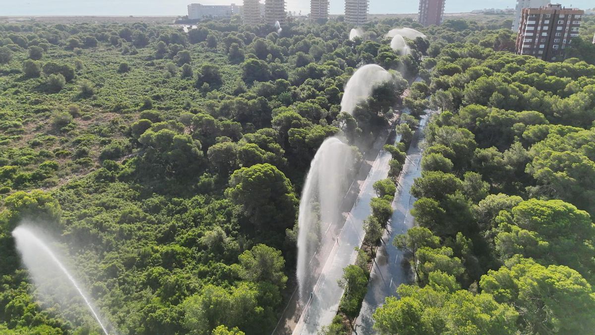 Activan los cañones de agua de El Saler ante el riesgo extremo de incendio