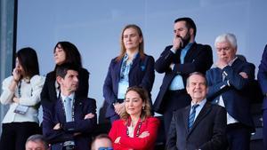 Marian Mouriño y Abel Caballero, en el palco de Balaídos durante el Celta-Alavés.