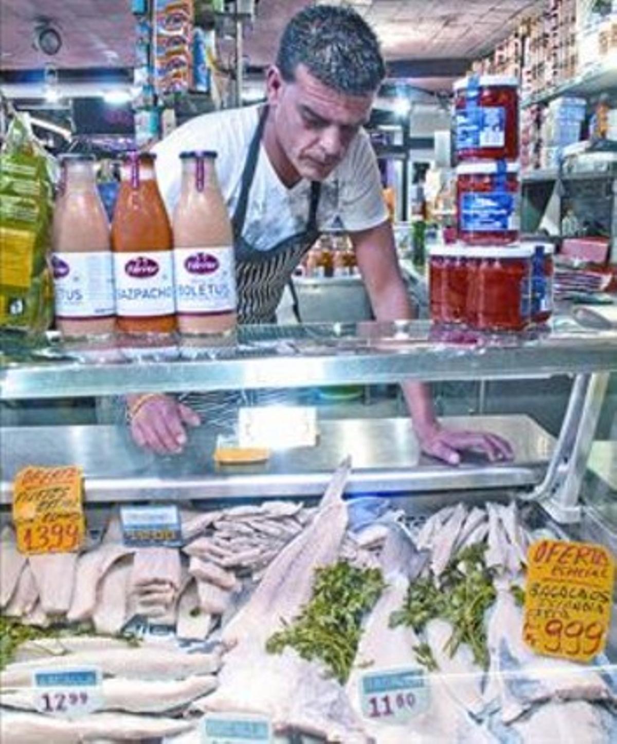 Aspecte de la parada d’Àlex Pairó, al mercat de l’Abaceria Central.