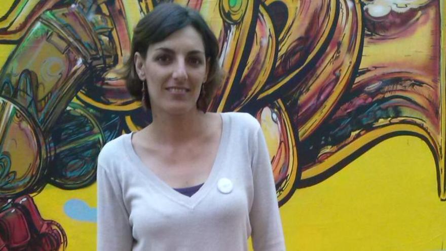 Lola Sánchez Caldentey, eurodiputada de Podemos en una visita a Valencia