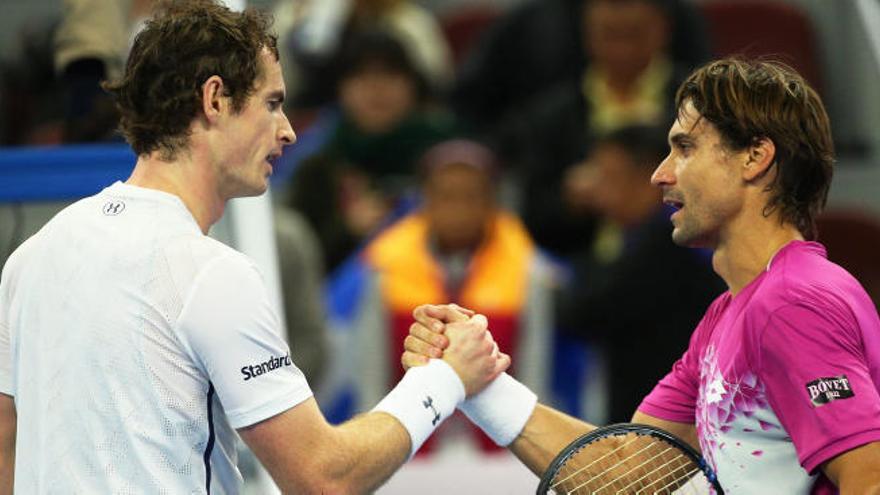 Andy Murray y David Ferrer, tras el partido de este sábado