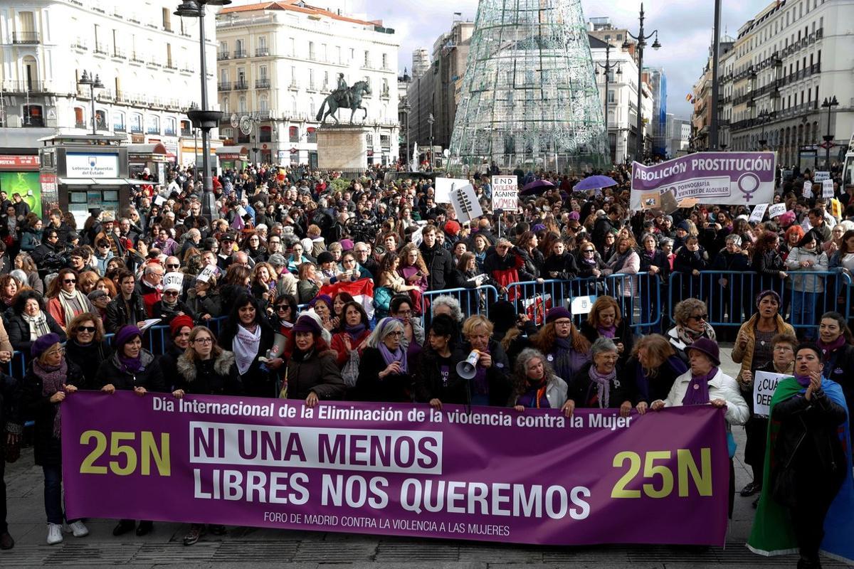 Imagen de archivo de una manifestación en contra de la violencia de género