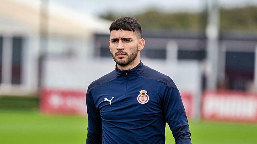 L&#039;argentí Nahuel Bustos, en un entrenament d&#039;aquesta setmana a La Vinya.