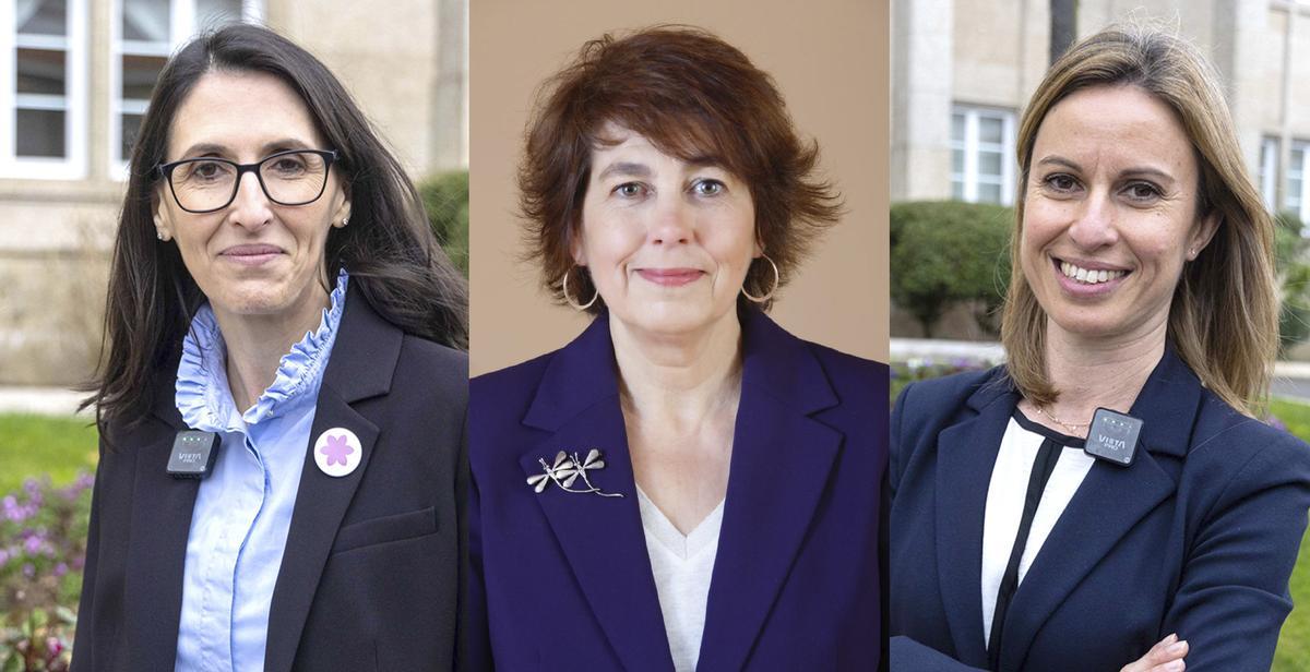 Alba Nogueira, en el centro, anunciará este jueves a quién apoyará en la segunda vuelta: Crujeiras o Flores.