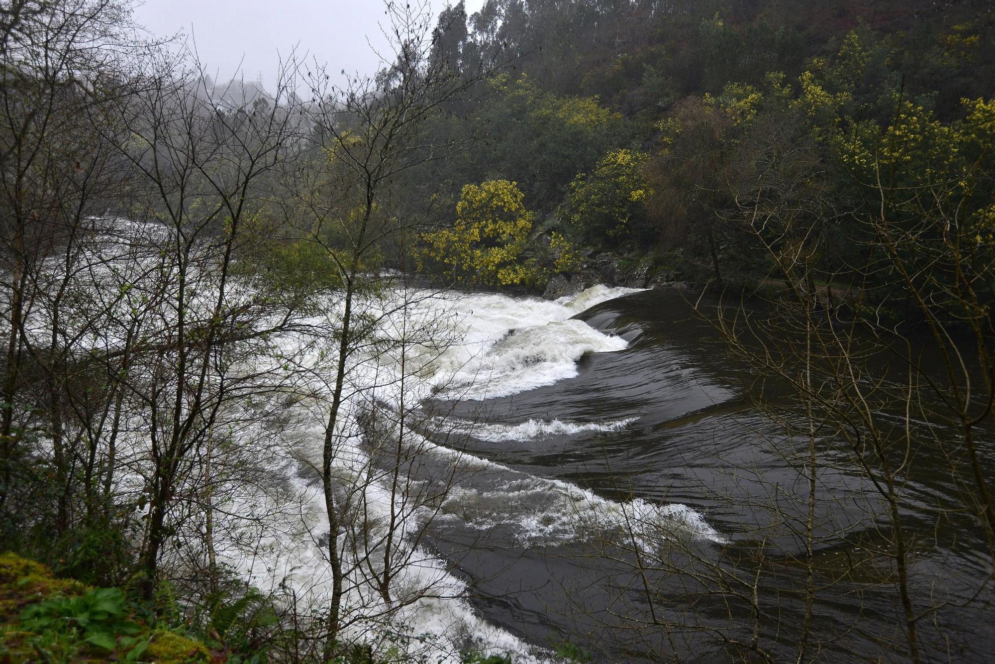 Las intensas lluvias dejan los ríos de Pontevedra con mucho caudal de agua