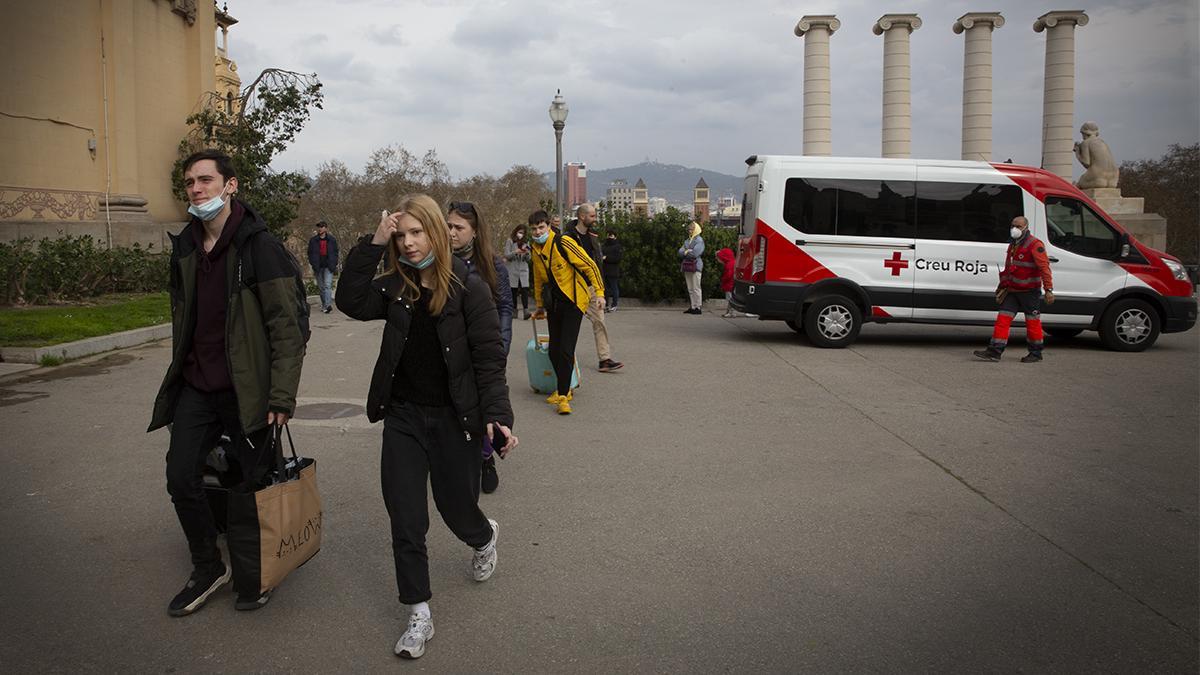 Apertura del centro de distribución de refugiados ucranianos de la Fira de Barcelona