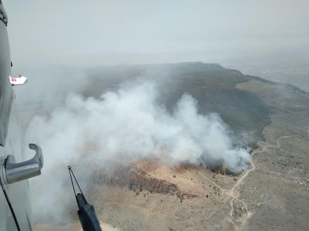 Labores de extinción del operativo aéreo y terrestre