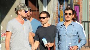 Leonardo Dicaprio, Tobey Maguire y Orlando Bloom, el pasado miércoles en Nueva York.